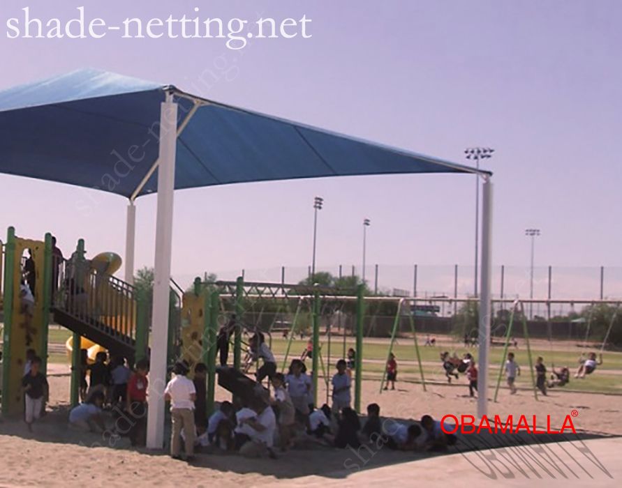 Childrens game protected with the shade netting.