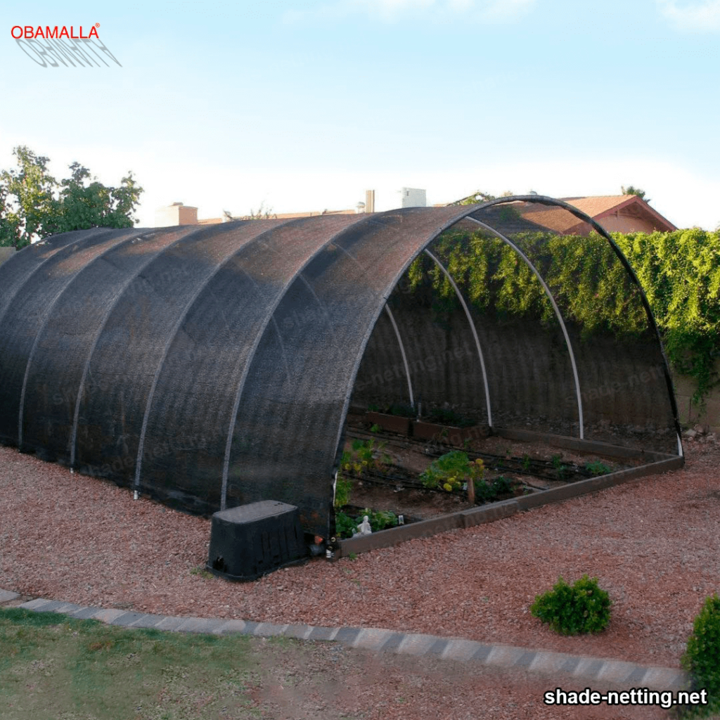 Shade mesh installed in a garden 